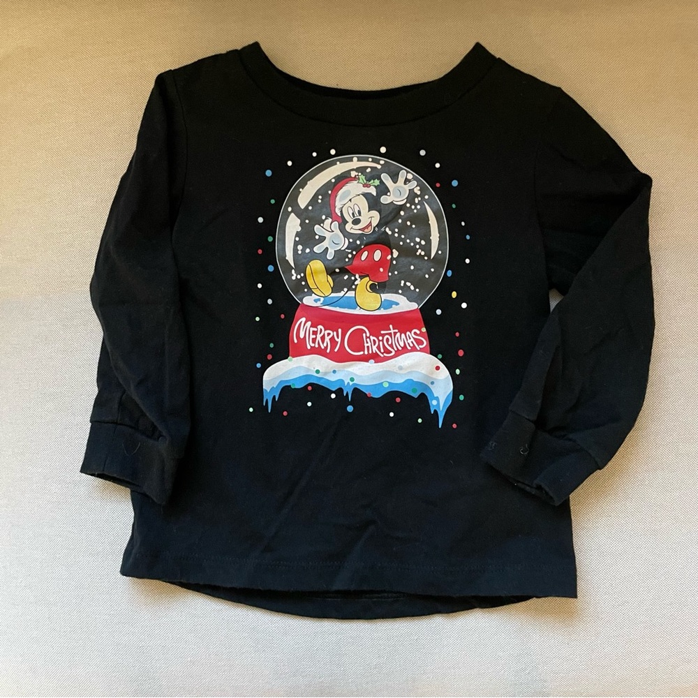 Toddler Disney Mickey Mouse Christmas Long Sleeved Tee